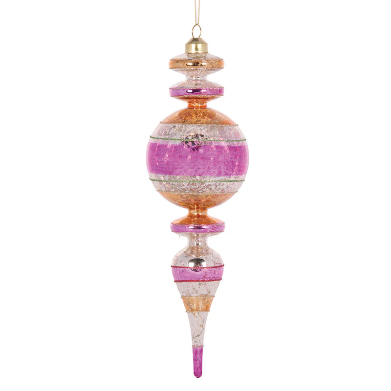 Retro Pink Stripe Finial