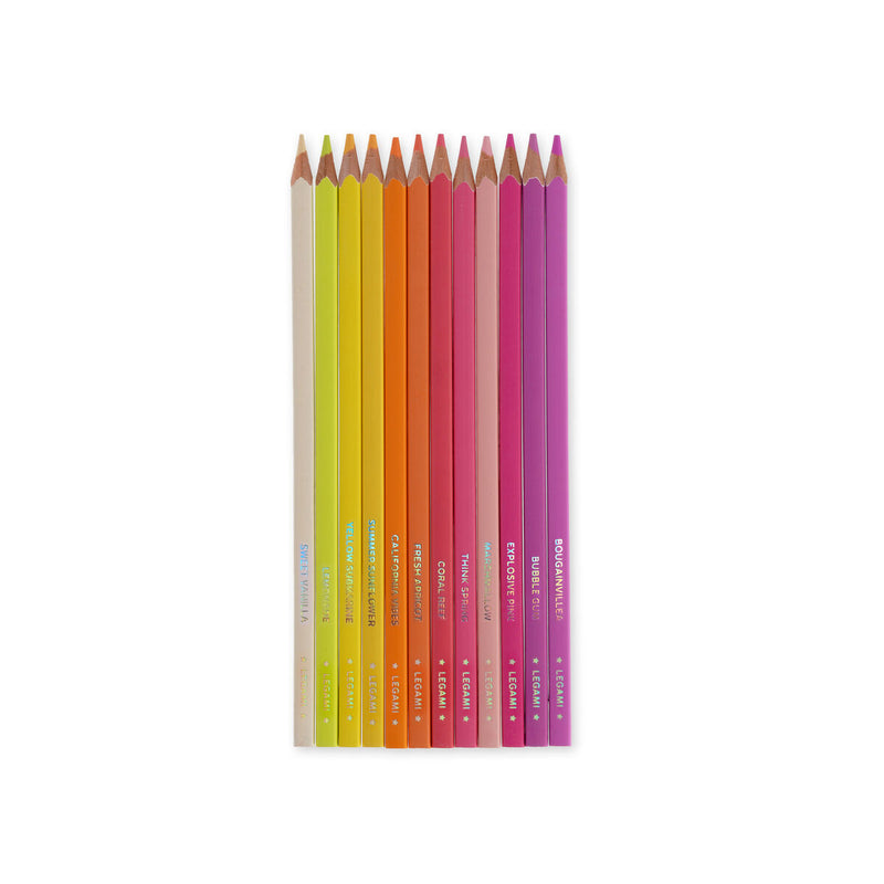 Set of 12 Colouring Pencils in Sunset Palette