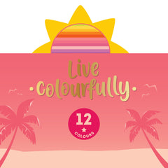 Set of 12 Colouring Pencils in Sunset Palette