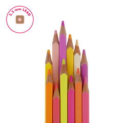 Set of 12 Colouring Pencils in Sunset Palette