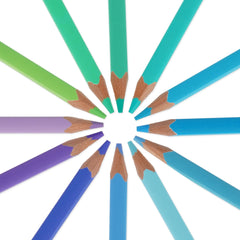 Set of 12 Colouring Pencils in Ocean Palette