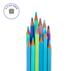Set of 12 Colouring Pencils in Ocean Palette