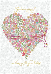 Engagement - Heart of Flowers (Gold Foil/Embossed)