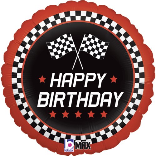 INFLATED 18" Checkered Flag Birthday