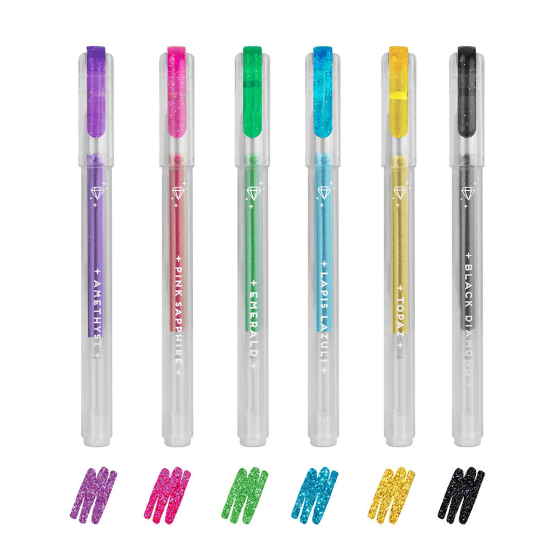 Set of 6 Glitter Mini Gel Pens