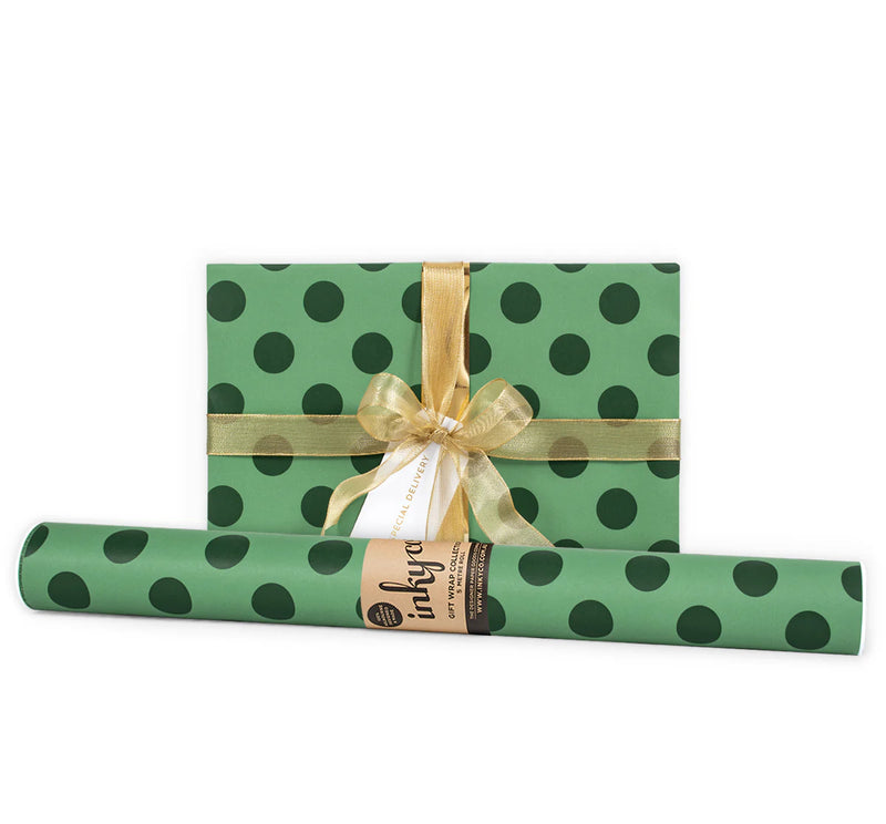 Roll Wrap - Large Dot Green (5m)