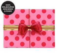 Roll Wrap - Large Dot Pink (5m)