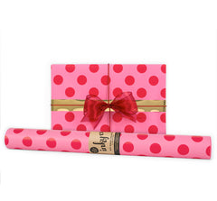 Roll Wrap - Large Dot Pink (5m)