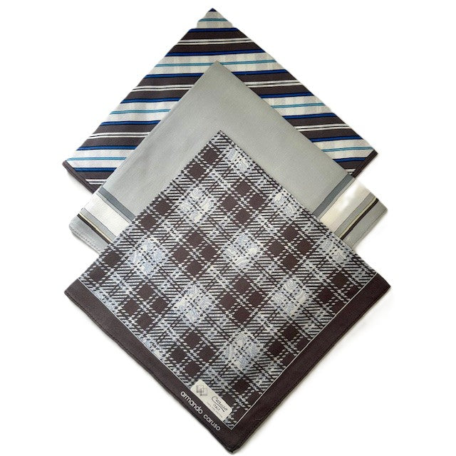 Traditional Design Pack of 3 Mens Handkerchiefs