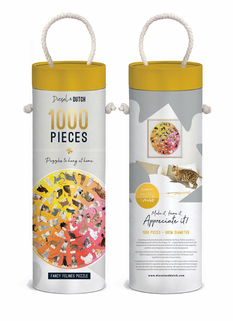 Fancy Felines 1000pc Jigsaw Puzzle (68cm Round)