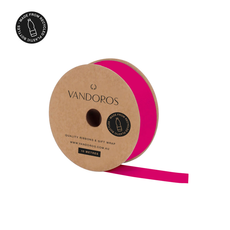 Recycled PET Grosgrain - Fuchsia Ribbon 10M Roll