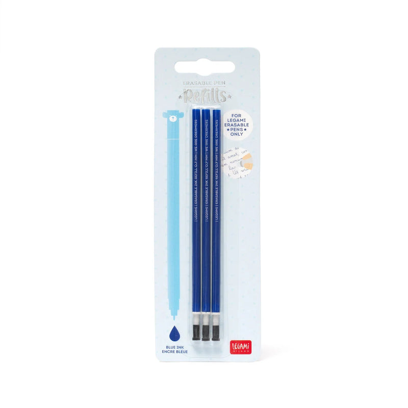 Erasable Gel Pen Refills - 3 Pack Blue