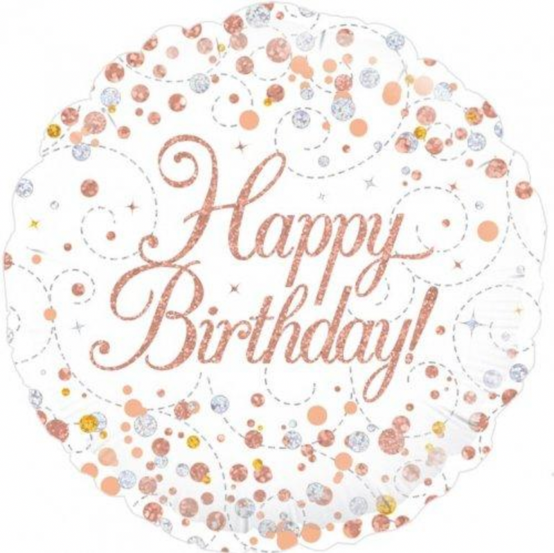 INFLATED Sparkling Fizz Rose Gold Happy Birthday