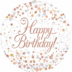INFLATED Sparkling Fizz Rose Gold Happy Birthday