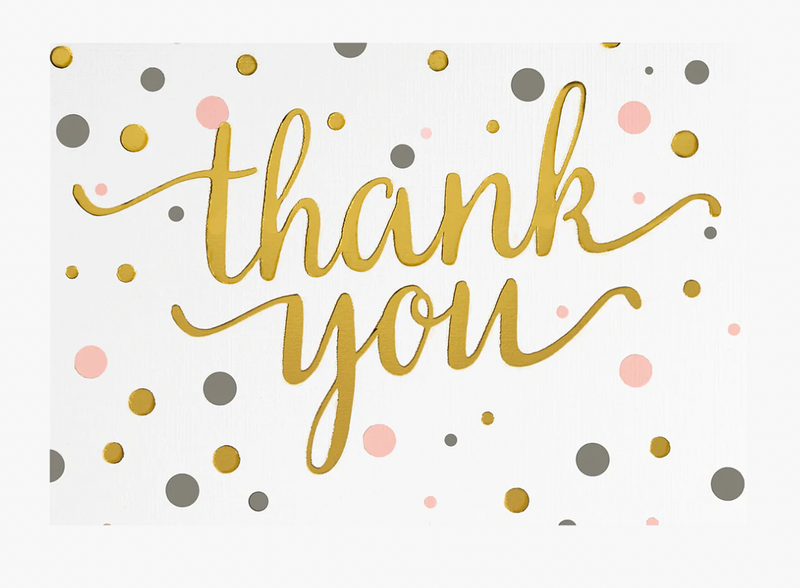 Pink & Gold Dots Thank You Notes