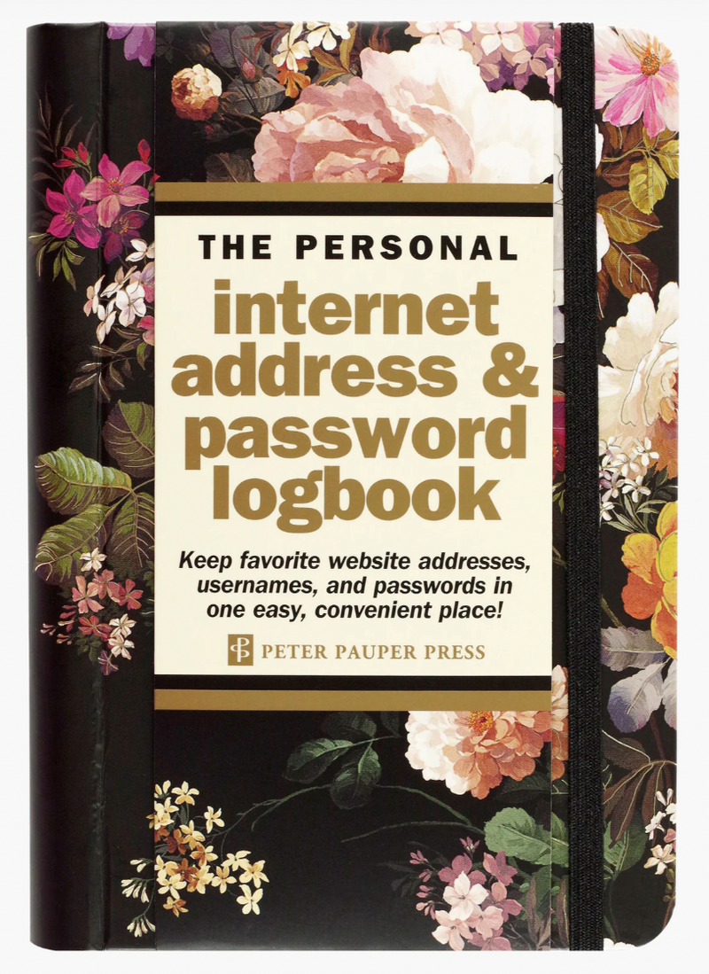 Midnight Floral Internet Address & Password Logbook