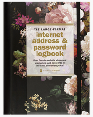 Midnight Floral Large Internet Address & Password Logbook