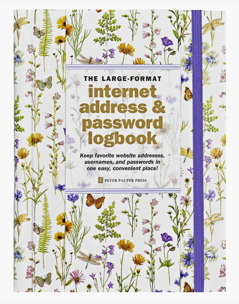 Wildflower Garden Large Internet Address & Password Logbook