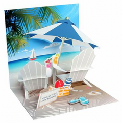 Tropical Beach Pop-Up Card