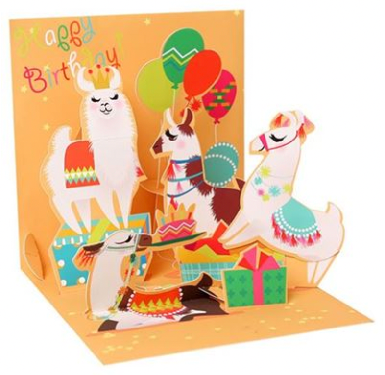 Happy Birthday Llama Pop-Up Card