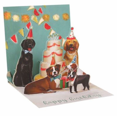 Dogs and Cake Birthday Pop-Up Card