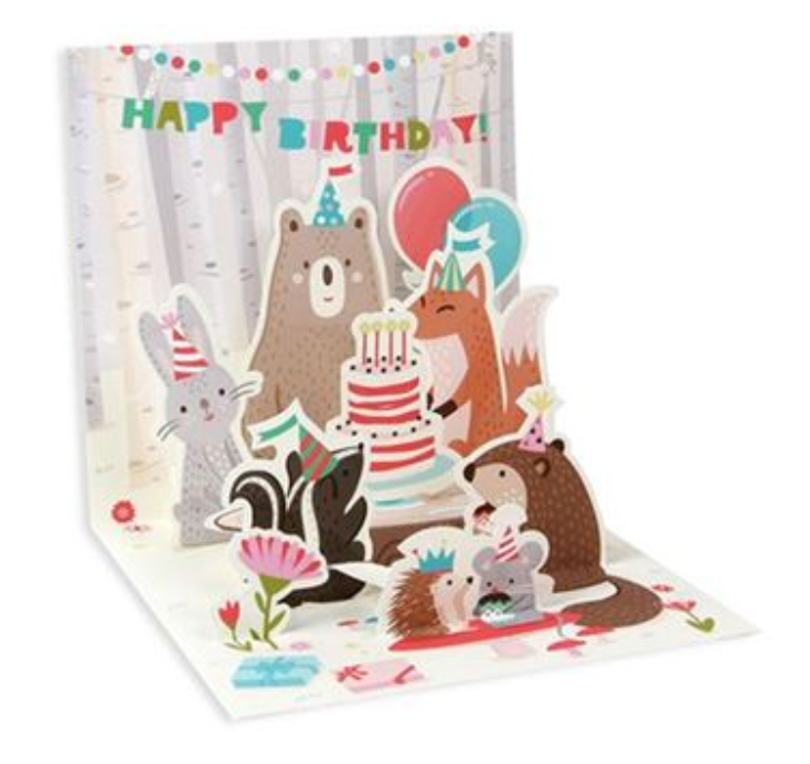 Happy Birthday Woodland Animals Pop-Up Card