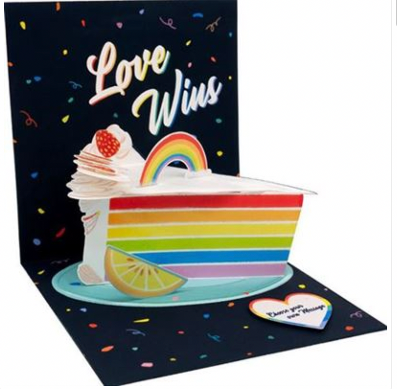 Love Wins Rainbow Cake Pop-Up Card