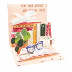 Happy Birthday Literary Theme Pop-Up Card