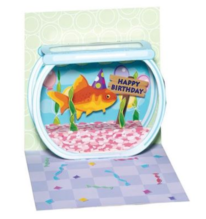 Happy Birthday Goldfish Pop-Up Card