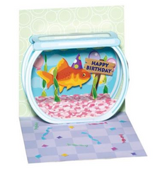 Happy Birthday Goldfish Pop-Up Card