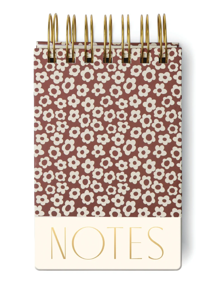 Chunky Notepad - Burgundy Groovy Floral