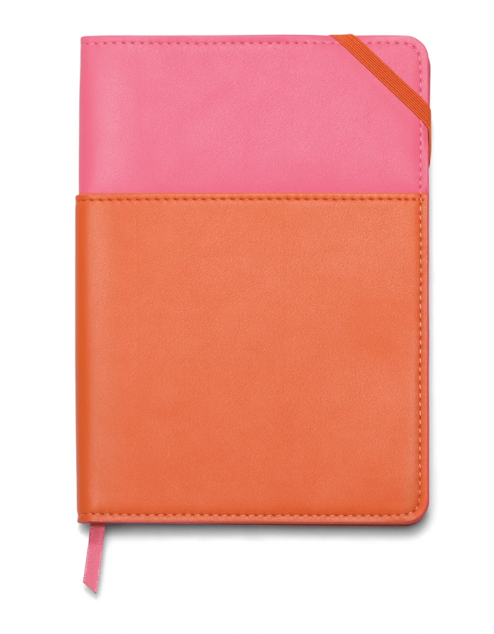 Vegan Leather Pocket Journal - Pink & Chilli