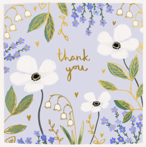 Thank You - Flowers (Gold Foil)