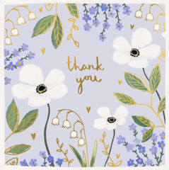 Thank You - Flowers (Gold Foil)