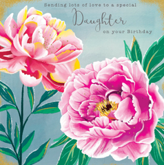 Happy Birthday Daughter - Pink Peonies