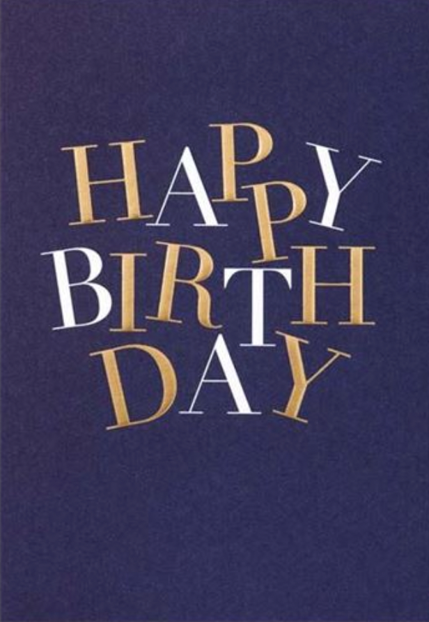 Happy Birthday - Blue and Gold