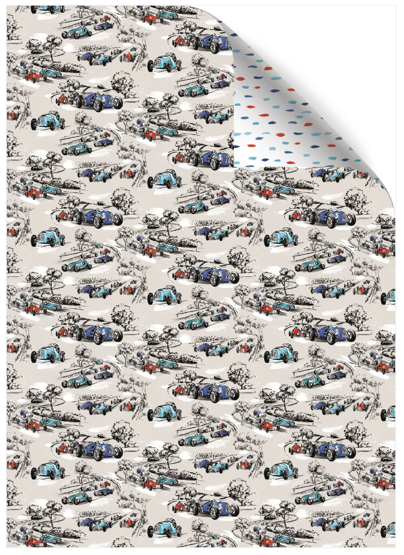 Car Rally Gift Wrap