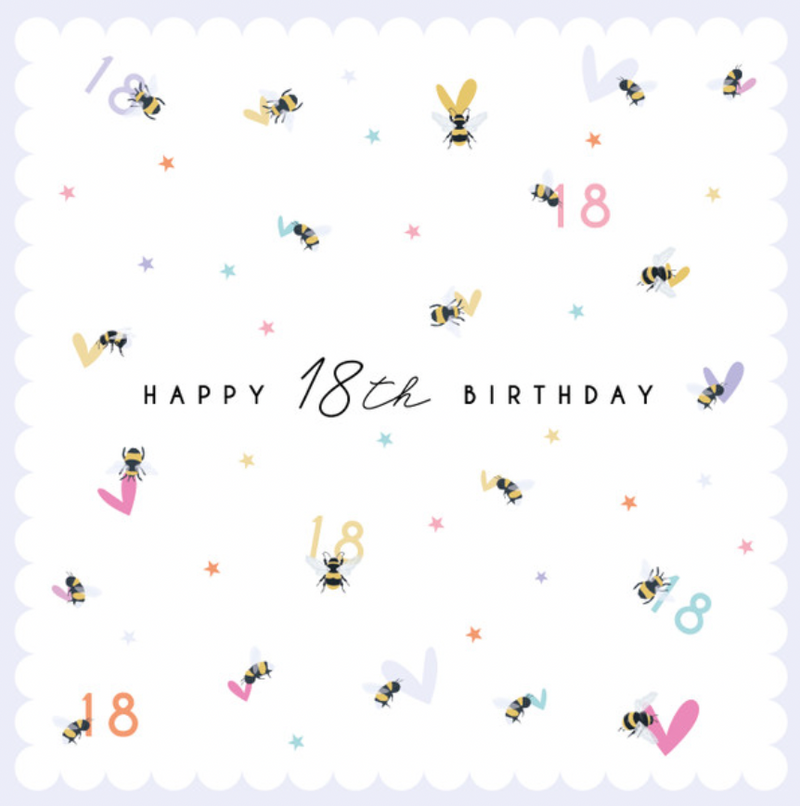 18th Birthday - Bees & Hearts