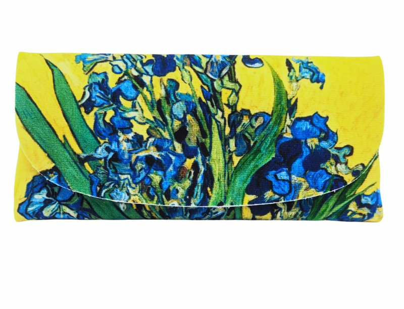 Velour Glasses Case - Blue Irises