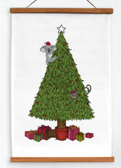 Australian Christmas Animals Art Tea Towel