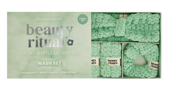 Beauty Ritual Luxury Waffle Wash Set - Moss