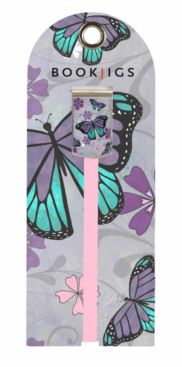 Bookjig Ribbon Bookmark Purple Butterfly