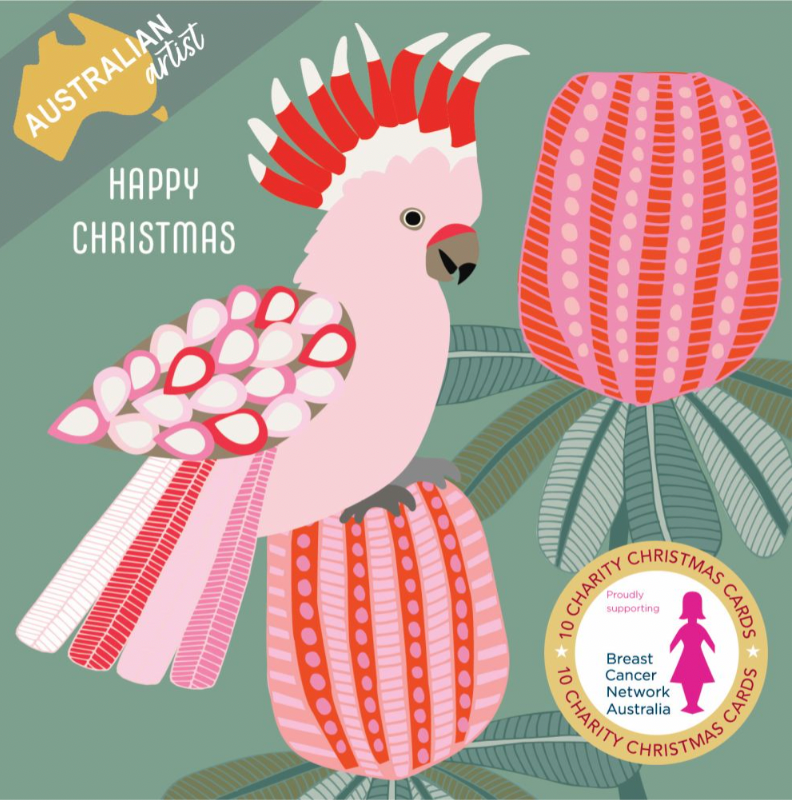 BCNA Christmas Card Pack - Pink Galah