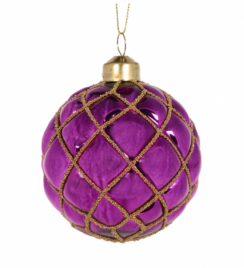 Magenta Quilted Bauble