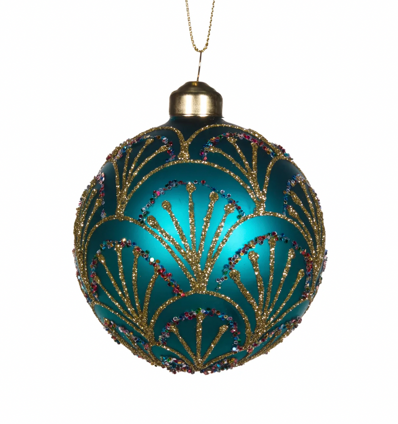 Blue Scalloped Imperial Bauble