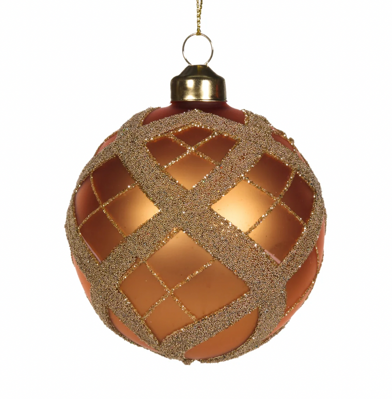 Copper Tartan Bauble