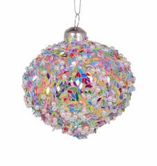 Multi Coloured Beaded Onion Bauble