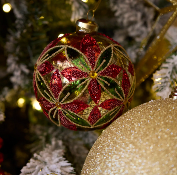 Traditional Beaded Floral Bauble