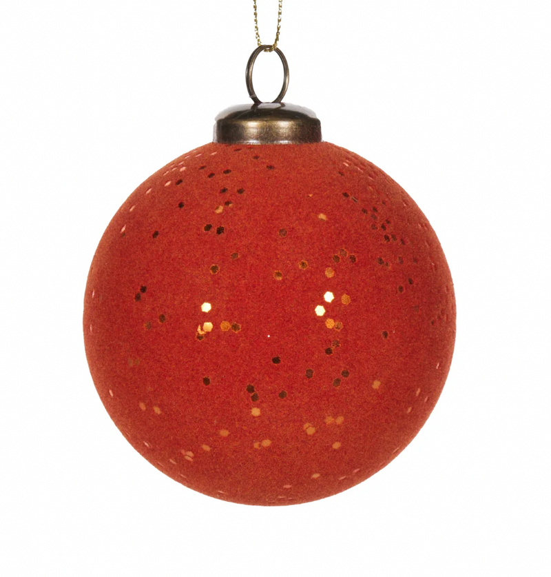 Orange Velvet Speckle Bauble