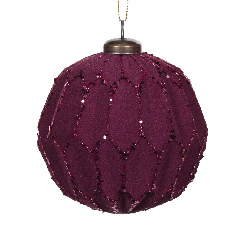 Purple Velvet Geo Bauble